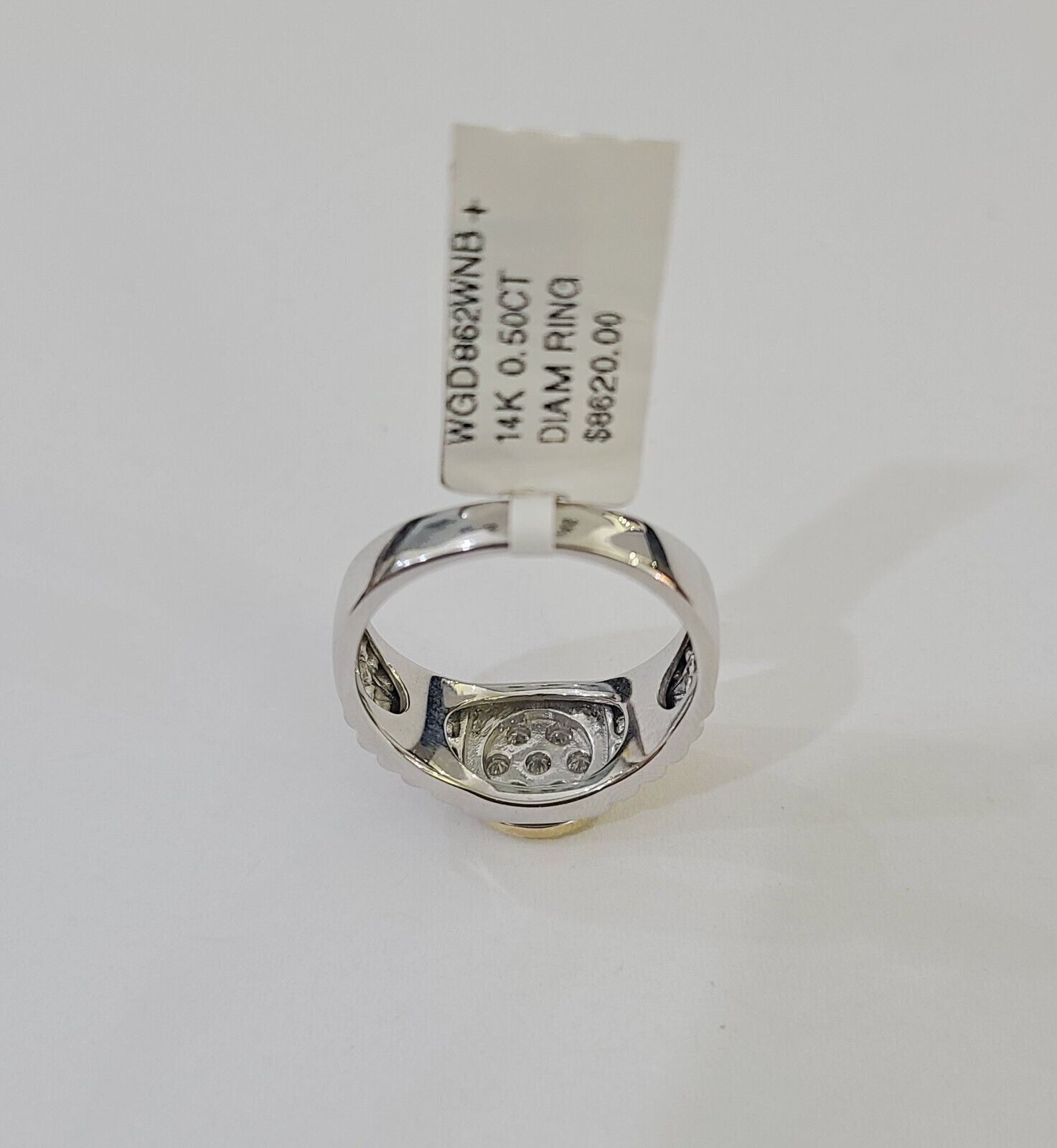 14k White Yellow Gold Diamond Mens Ring Band Wedding Genuine Natural Real - GoldenlinQ